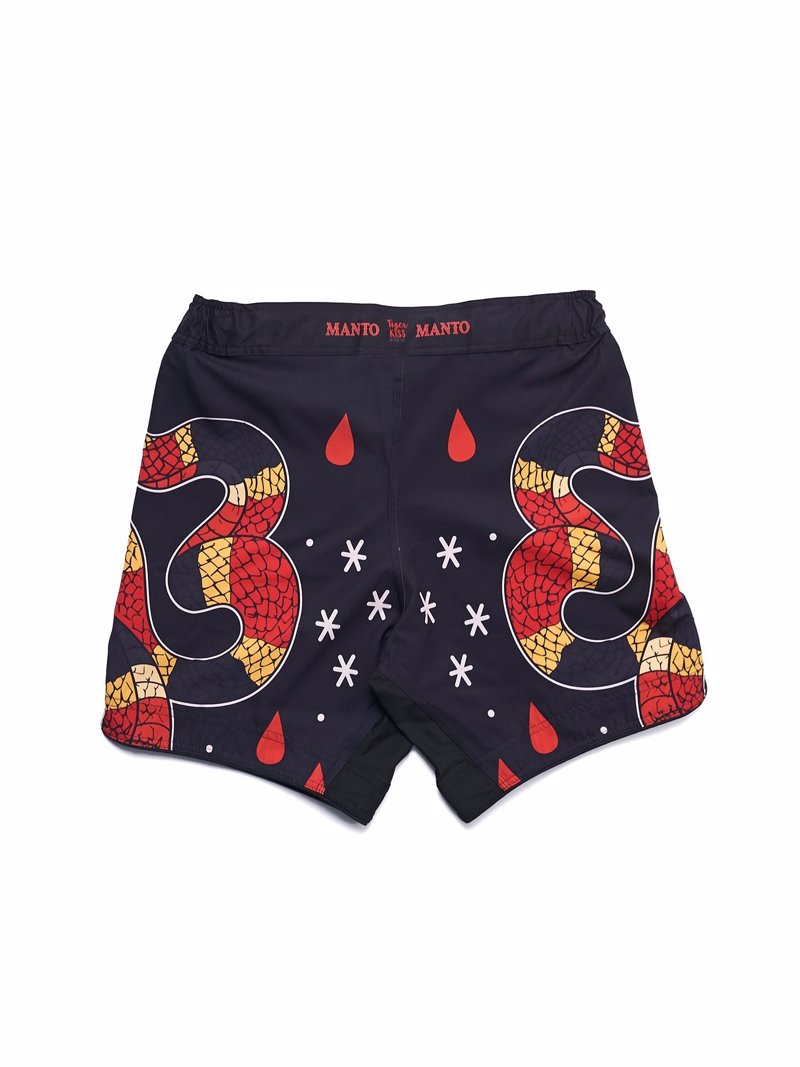 MANTO CORAL FIGHT SHORTS-black